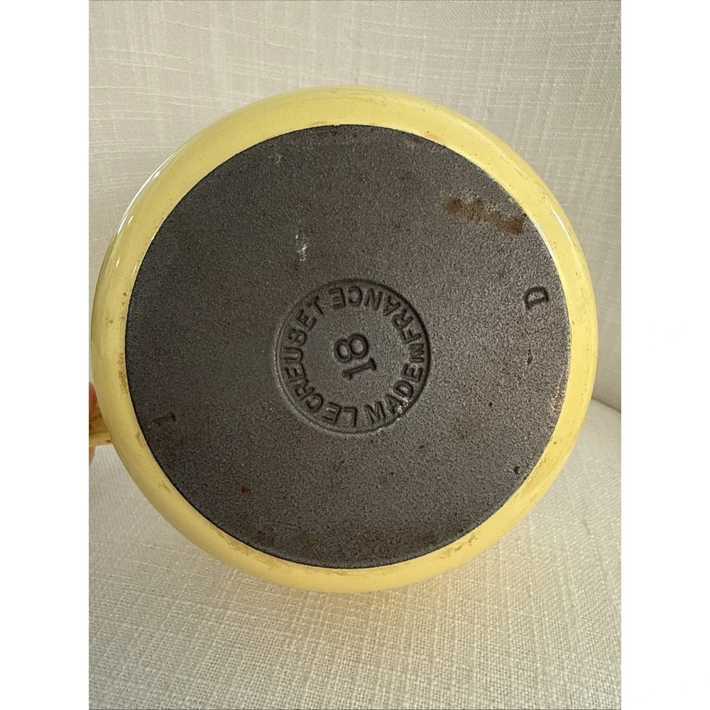 Vintage Le Creuset Size 18 (1 1/4qt) Yellow Utility Pot Lid 6 1/2‎ in Skillet